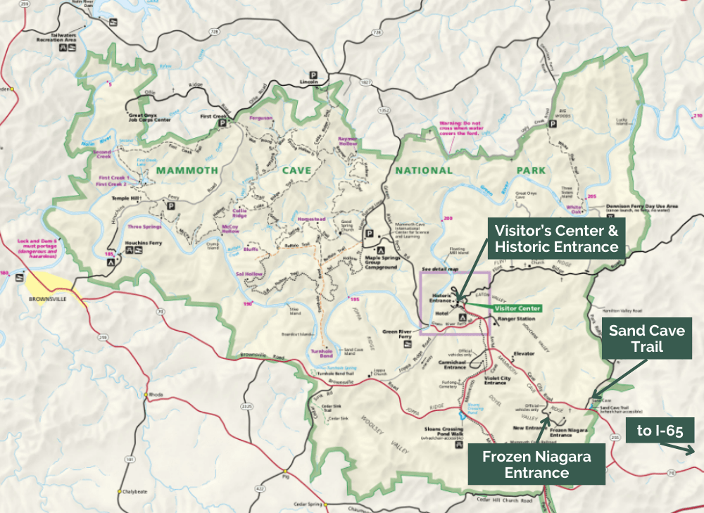mammoth cave national park map
